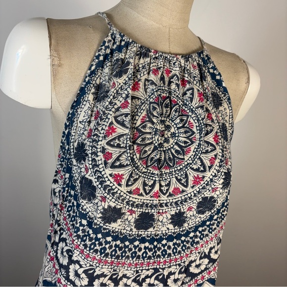 ❤️ Billabong Blue and White Boho Maxi Dress M - Picture 4 of 12